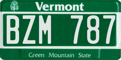 VT license plate BZM787