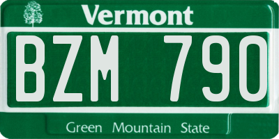 VT license plate BZM790