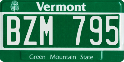 VT license plate BZM795