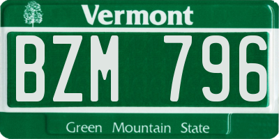 VT license plate BZM796