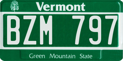 VT license plate BZM797