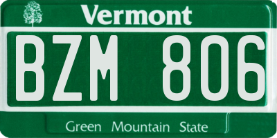 VT license plate BZM806