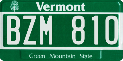 VT license plate BZM810