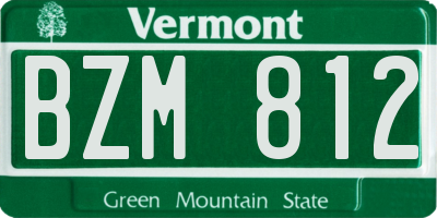 VT license plate BZM812