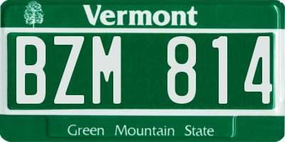 VT license plate BZM814