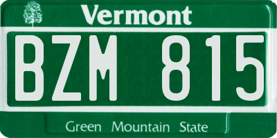 VT license plate BZM815