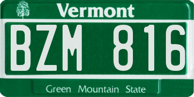 VT license plate BZM816