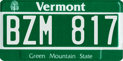 VT license plate BZM817