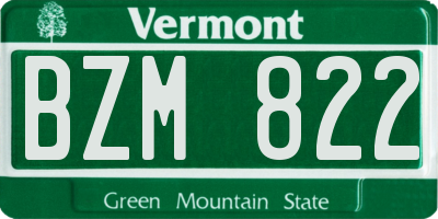 VT license plate BZM822