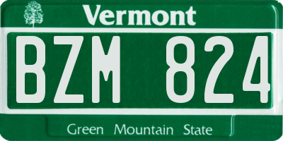 VT license plate BZM824