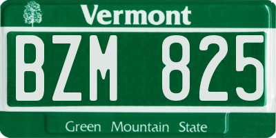 VT license plate BZM825
