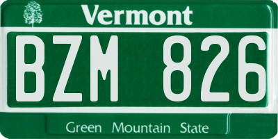VT license plate BZM826