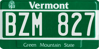 VT license plate BZM827