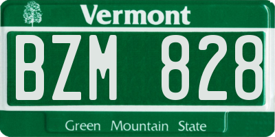VT license plate BZM828