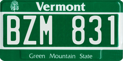 VT license plate BZM831
