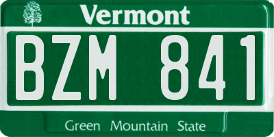 VT license plate BZM841