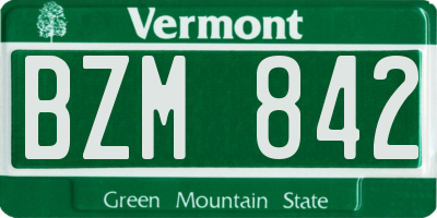 VT license plate BZM842