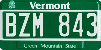 VT license plate BZM843