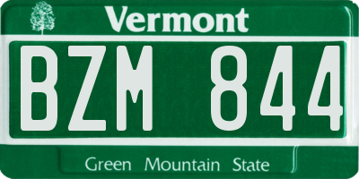 VT license plate BZM844