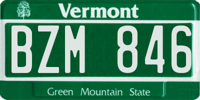 VT license plate BZM846