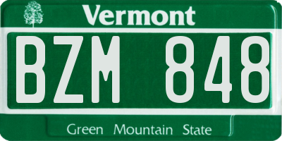 VT license plate BZM848