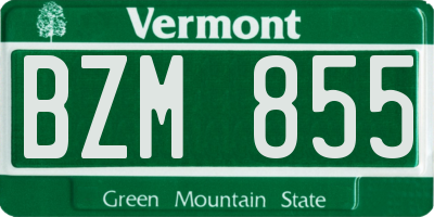 VT license plate BZM855