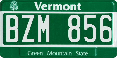 VT license plate BZM856