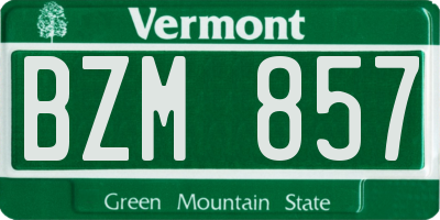 VT license plate BZM857