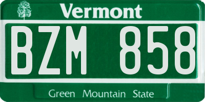 VT license plate BZM858