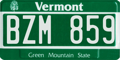 VT license plate BZM859