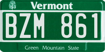 VT license plate BZM861