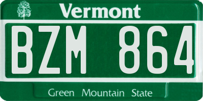 VT license plate BZM864