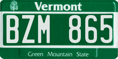 VT license plate BZM865