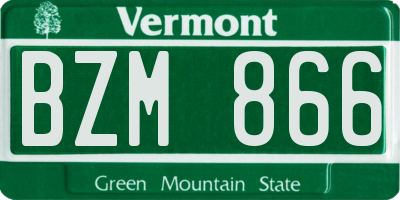 VT license plate BZM866