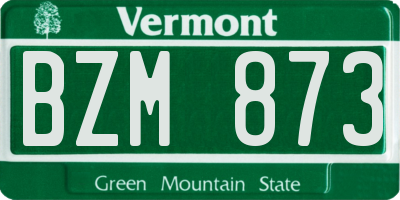 VT license plate BZM873