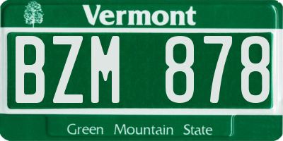 VT license plate BZM878