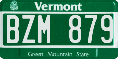 VT license plate BZM879
