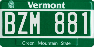VT license plate BZM881