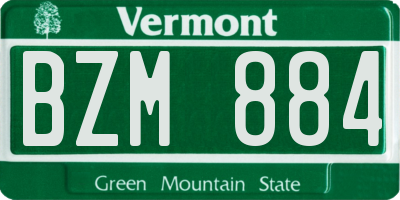 VT license plate BZM884