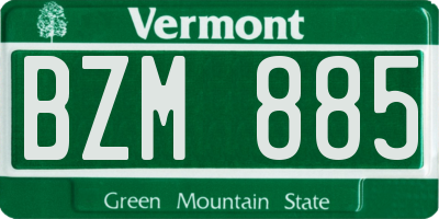 VT license plate BZM885