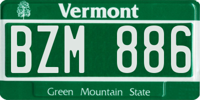 VT license plate BZM886