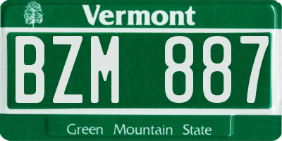 VT license plate BZM887
