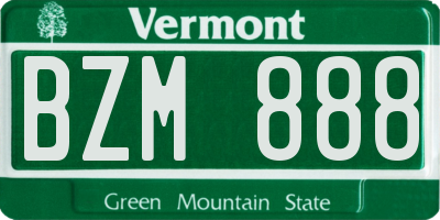 VT license plate BZM888