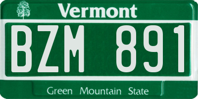VT license plate BZM891