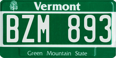 VT license plate BZM893