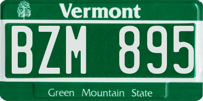 VT license plate BZM895