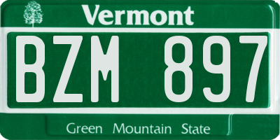 VT license plate BZM897