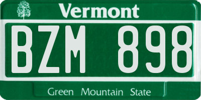VT license plate BZM898