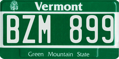 VT license plate BZM899