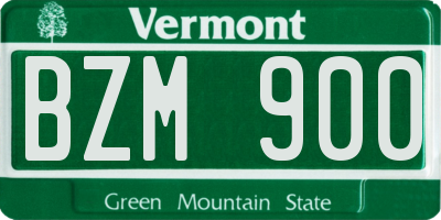 VT license plate BZM900